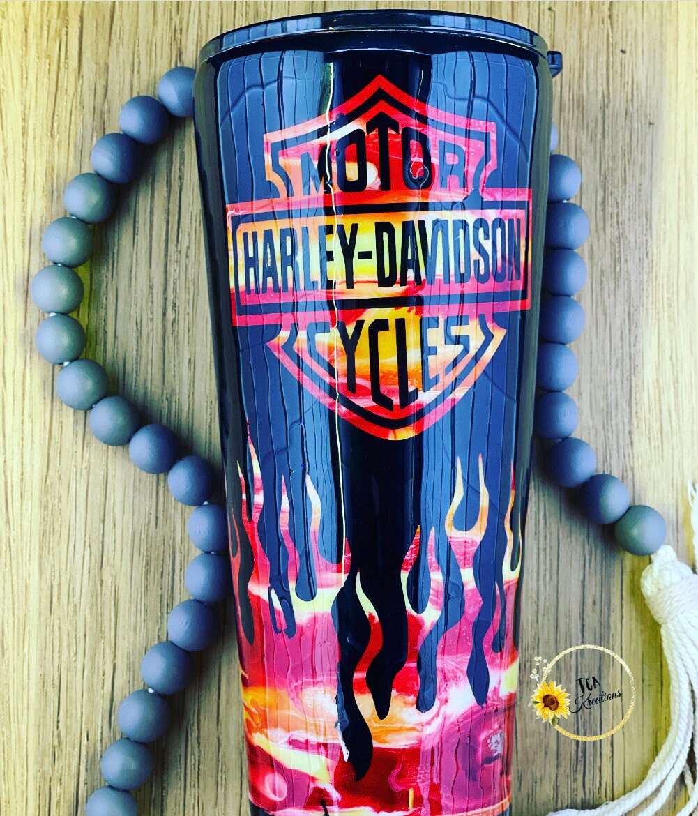 Custom 32 Oz Harley Davidson Tumbler Etsy