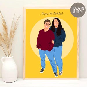 Bester Freund Porträt, Gesichtsloses Porträt, Geschenk zum 30.Geburtstag für sie, Benutzerdefinierte Porträt, Beste Freundin Geschenk, Cartoon Porträt, Freundschaft