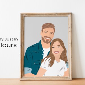 Portrait de couple sans visage, Portrait sans visage personnalisé, cadeau d'anniversaire de petit ami, illustration de portrait de famille, dessin de couple minimaliste image 1