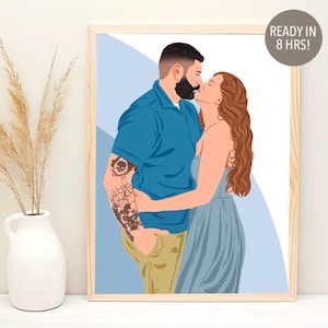 Benutzerdefinierte Paar Porträt, Geburtstagsgeschenk für ihn, Gesichtslos Porträt, personalisiertes Geschenk für Freund, Cartoon Porträt, Paar Illustration