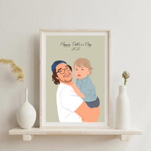Benutzerdefinierte Cartoon Porträt, Vatertagsgeschenk, personalisiertes Geschenk für Papa, Familienporträt, Geschenk für Opa, benutzerdefinierte Illustration, Familiengeschenk