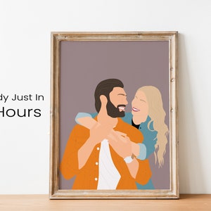 Portret bez twarzy na zamówienie, ilustracja bez twarzy, portret ze zdjęcia, ilustracja ze zdjęcia, prezent dla najlepszego przyjaciela, portret rodzinny, prezent świąteczny