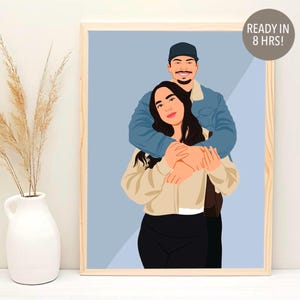 Benutzerdefiniertes Paar Porträt, 30. Geburtstagsgeschenk für ihn, Gesichtslose Zeichnung, Cartoon Porträt, personalisierte Freund Geschenk, Porträt vom Foto