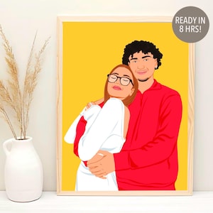Paar Porträt vom Foto, Geburtstagsgeschenk für Freund, Benutzerdefinierte Cartoon Porträt, Gesichtslose Porträt, Verlobungsgeschenk, Paar Illustration