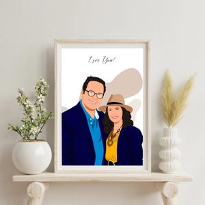 Custom Faceless Portrait, Anniversary Gift For Him, Couple Portrait Illustration, Boyfriend Gift, Drawing From Photo, Personalized Gift