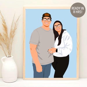 Benutzerdefinierte Paar Zeichnung, Geburtstagsgeschenk für sie, Gesichtsloses Porträt, Benutzerdefinierte Illustration, personalisiertes Geschenk für Freundin, Cartoon Porträt