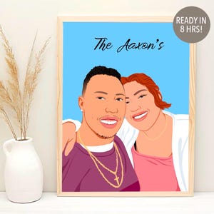 Couple Portrait Illustration, Custom Portrait, Anniversary Gift For Couple, Faceless Portrait, Personalized Gift For Boyfriend, Engaged Gift