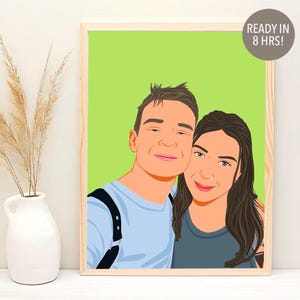 Ritratto senza volto, Illustrazione personalizzata, Regalo per fidanzato, Ritratto personalizzato, Foto personalizzata, Ritratto di coppia, Regalo di Natale, Disegno di coppia