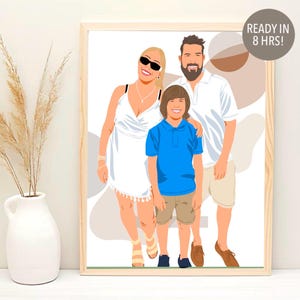 Personalized Family Portrait, Cartoon Portrait, Christmas Gift For Family, Faceless Portrait, Family Portrait Illustration, Custom Portrait