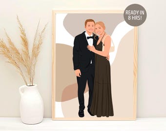 Faceless Portrait, custom illustration, personalised photo, photo illustration, personalised portrait, boyfriend gift, girlfriend gift
