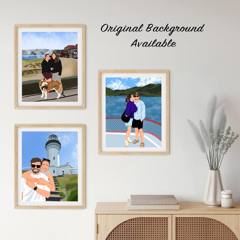 Best Friend Portrait, Custom Illustration, Best Friend Birthday Gift, Cartoon Portrait, Gift for Sister, Drawing from Photo image 6