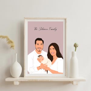 Custom Family Portrait, Cartoon Portrait, Personalized Family Gift, Drawing From Photo, Custom Portrait, Gift For Him, Family Illustration