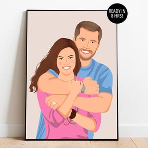 Custom Faceless Portrait, Cartoon Portrait, Anniversary Gift, Custom Portrait Illustration, Couple Portrait, Personalized Gift For Him