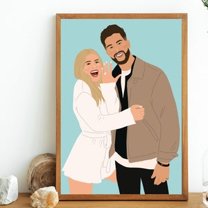 Portrait de couple sans visage, Portrait sans visage personnalisé, cadeau d'anniversaire de petit ami, illustration de portrait de famille, dessin de couple minimaliste image 6