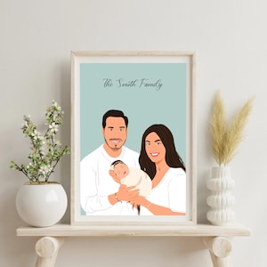 Custom Family Portrait, Cartoon Portrait From Photo, Gift for Parents, Family Illustration, Faceless Drawing, Digital Portrait, Family Gift
