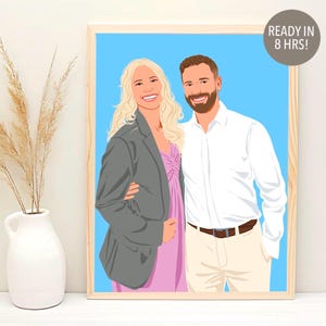 Custom portrait for couple, faceless couple portrait, 10th anniversary gift for him, custom couple illustration, couples gift for boyfriend