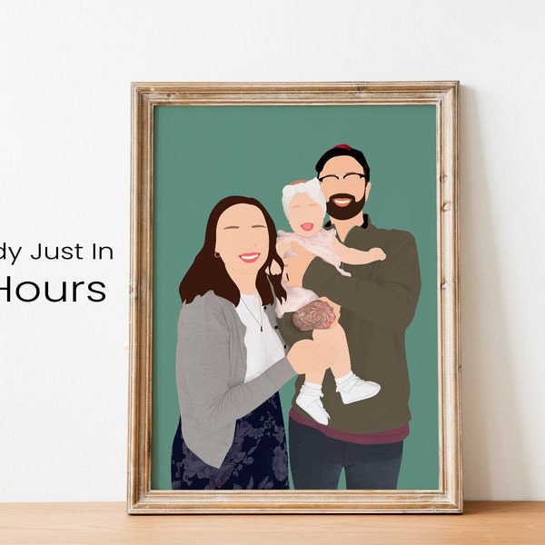 Custom Family Portrait, Faceless Portrait Print, Family Portrait illustration, Custom Portrait From Photo, Custom Family Print, Drawing