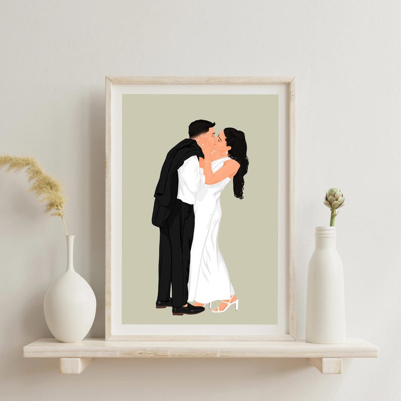 Best Friend Portrait, Custom Illustration, Best Friend Birthday Gift, Cartoon Portrait, Gift for Sister, Drawing from Photo image 7