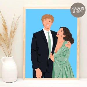 Custom Couple Portrait, Faceless Portrait Print, Couple Portrait illustration, Cartoon Portrait From Photo, Custom Portrait, Couple Drawing