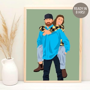 Paar Porträt vom Foto, Valentinstag Geschenk, individuelles Porträt, Gesichtsloses Porträt, personalisiertes Geschenk für Freund, Cartoon Porträt