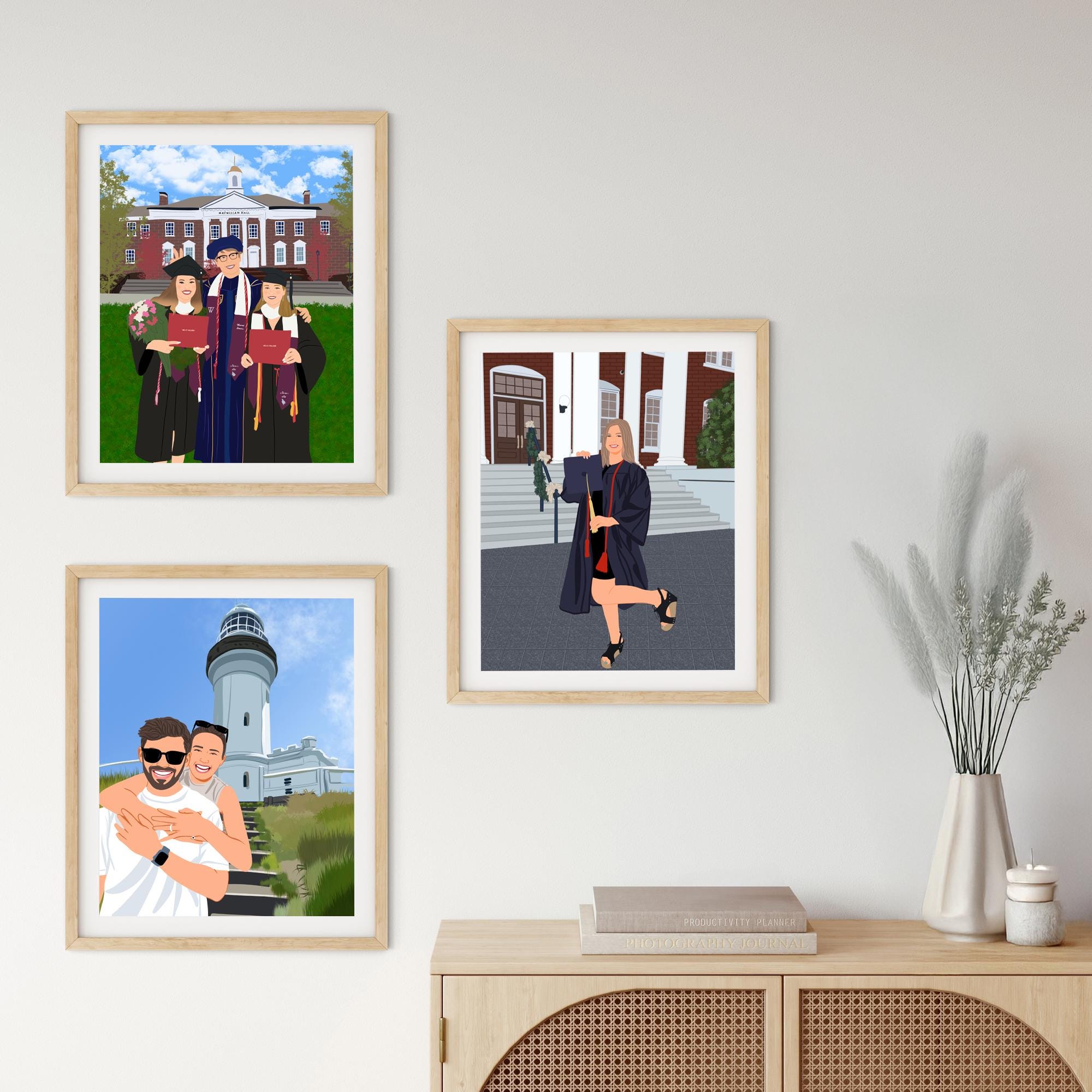 Custom Graduation Portrait, College Graduation Gift for Him, Boyfriend ...