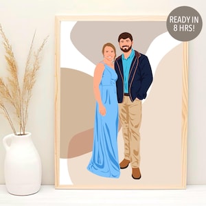 Benutzerdefiniertes Paar Porträt, Cartoon Porträt, Freund Weihnachtsgeschenk, Paar Porträt Illustration, personalisiertes Geschenk für ihn, Geschenk für Paare