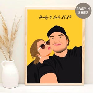 Paar Porträt Illustration, Geburtstagsgeschenk für sie, Cartoon Porträt, individuelle Freund Geschenk, Gesichtsloses Porträt, personalisiertes Paar Geschenk