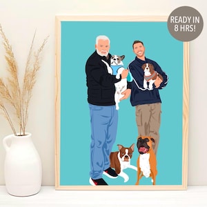Pet Portrait From Photo, Faceless Portrait Print, Custom Dog Portrait, Personalized Pet Memorial Gift, Cat Portrait, Dog illustration, Print
