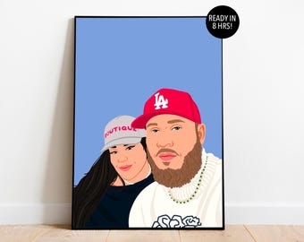 Faceless Portrait, custom illustration, personalised photo, photo illustration, personalised portrait, boyfriend gift, girlfriend gift