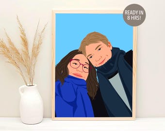 Faceless Portrait, custom illustration, personalised photo, photo illustration, personalised portrait, boyfriend gift, girlfriend gift