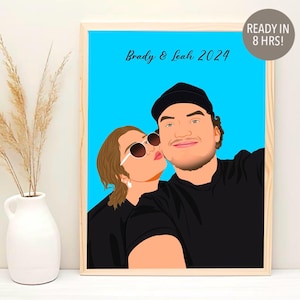 Gesichtsloses Porträt, individuelle Illustration, personalisiertes Foto, Fotoillustration, Porträt vom Foto, Paare Porträt, Freund Geschenk