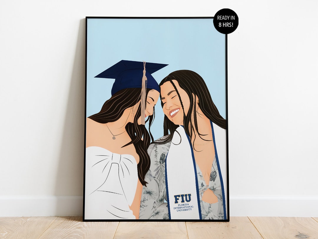 Custom Graduation Portrait, College Graduation Gift for Her ...