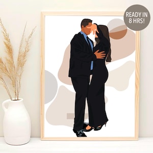 Cartoon Portrait, Engagement Gift For Him, Custom Portrait, Couple Portrait Illustration, Boyfriend Gift, Portrait From Photo, Couple Gift
