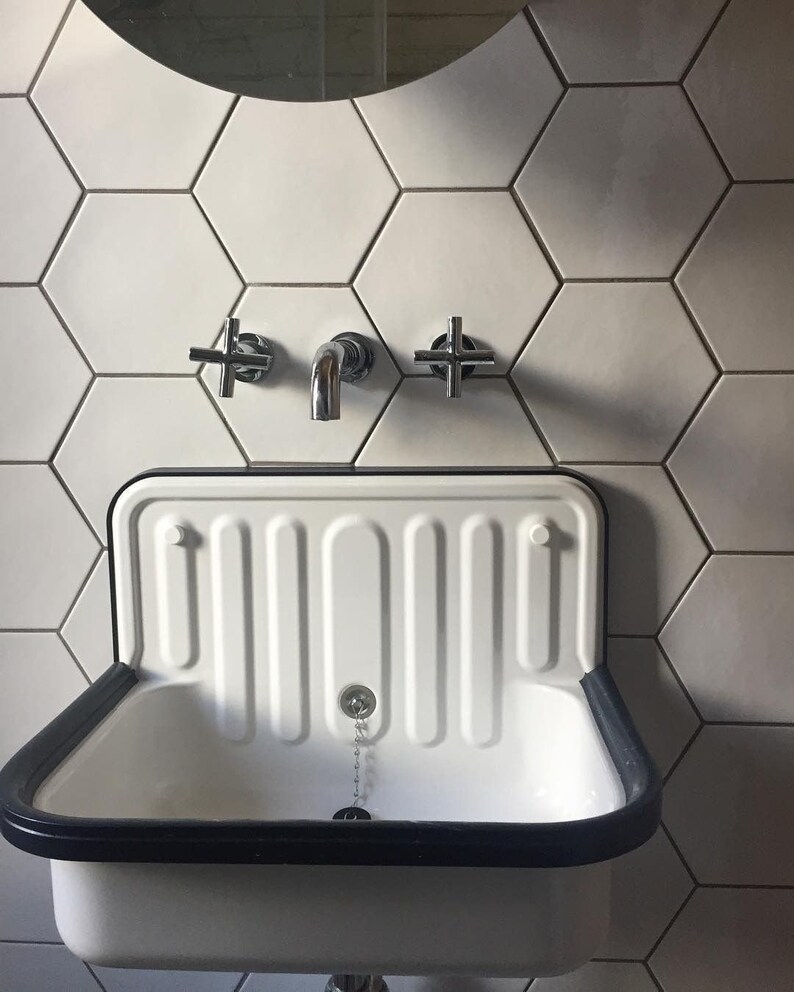 German Vintage Sink Farmhouse Sink Wallmounted Sink White Etsy