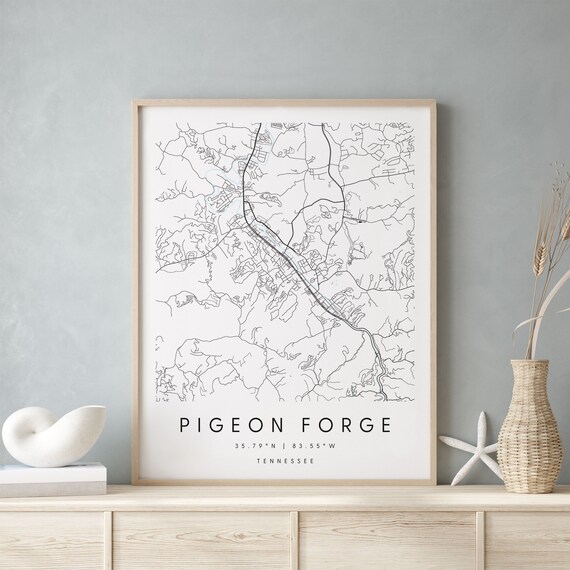 Pigeon Forge Tennessee Digital Art Map Digital Print Poster - Etsy