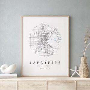 Lafayette Louisiana, Printable City Map, Blue & White Wall Art, Modern Map Print, Travel Gift, Home Decor, Minimalist Poster 2