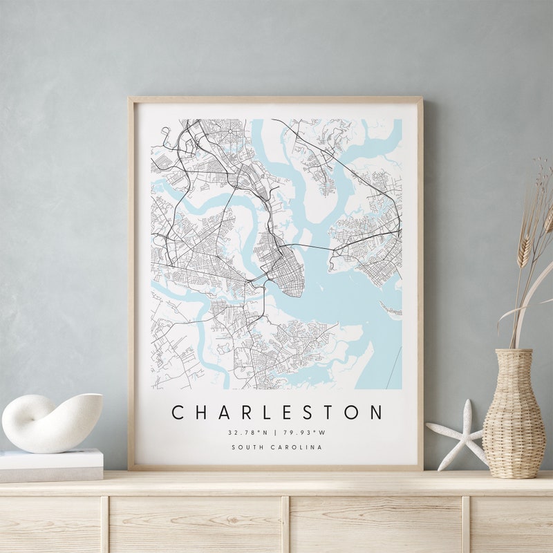 Charleston Map - Etsy