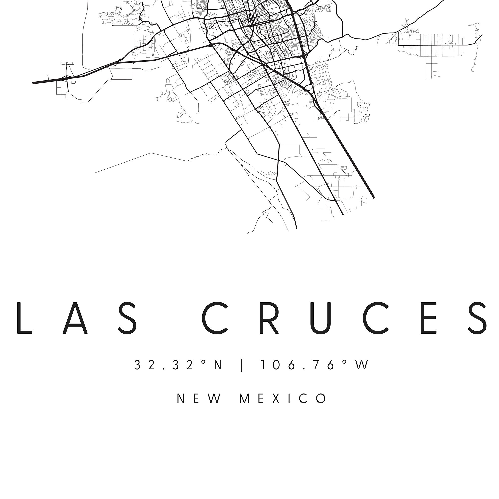 Las Cruces New Mexico Digital Art Map Digital Print Poster - Etsy