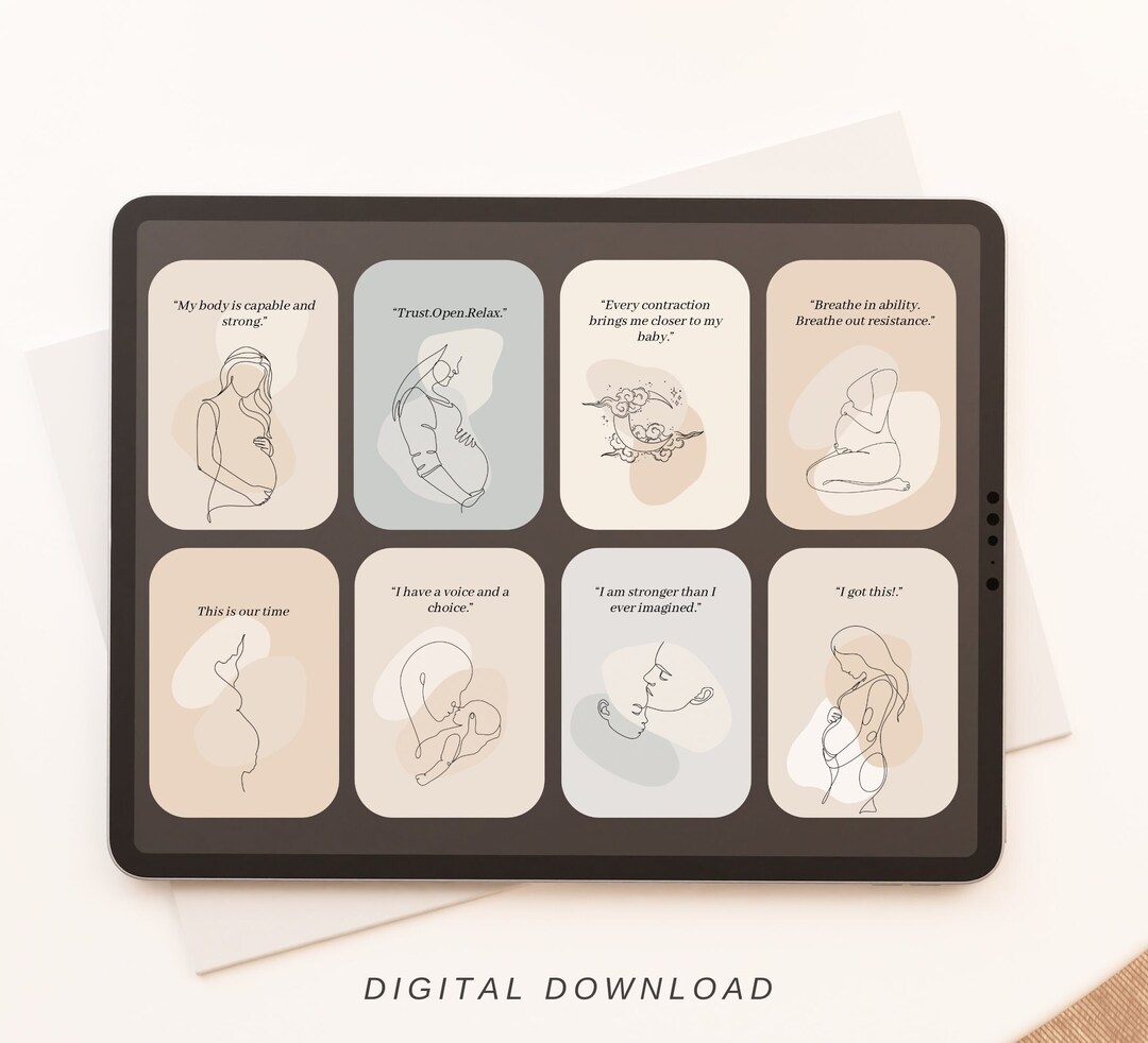 40 Minimal Birth Affirmation Printable Cards Positive Birth Quotes ...