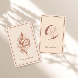 Más de 20 tarjetas de afirmación para la autocompasión, tarjetas de motivación diaria para la autoestima, tarjetas de autocuidado imprimibles, mantra de amor propio, juego de tarjetas