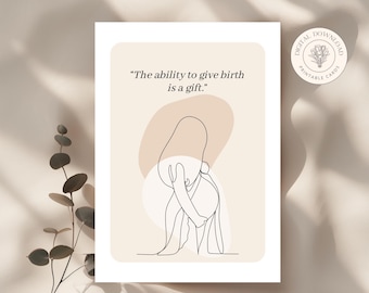 40+ Minimal Birth Affirmation Printable Cards, Positive Birth Quotes, Digital Download, Birth Mantra, Mindfulness cards, Gift for New Mom