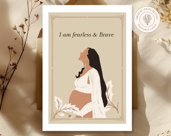 Boho Pregnancy Affirmation Cards Printable, Positive Birth Quotes for Moms, Labor Mantra, Instant Download, Pregnancy Gift