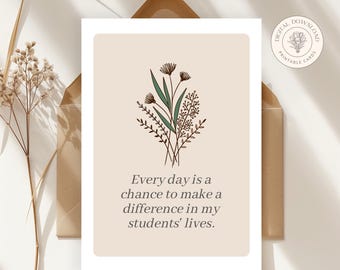 50+ Teacher Affirmation Printable Cards, Motivational Teacher Mantras, Instant Download, Uplifting Gift for New Teachers, Appreciation Gift
