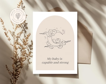 30+ Pregnancy Affirmation Printable Cards, Empowering Birth Quotes, Labor and Delivery Cards, First Time Mom Gift, Instant Download