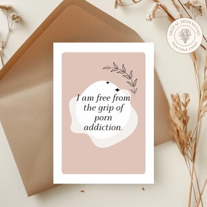 Overcoming Addiction Affirmation Cards, Self-Help Recovery Printable, Positive Affirmations, Pornography Addiction Support Download image 7