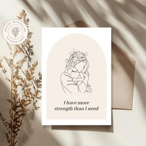 30+ Printable Birth Affirmation Cards, Minimalist Floral Line Art, Editable Template, Empowering Quotes for Labor & Delivery, First Time Mom