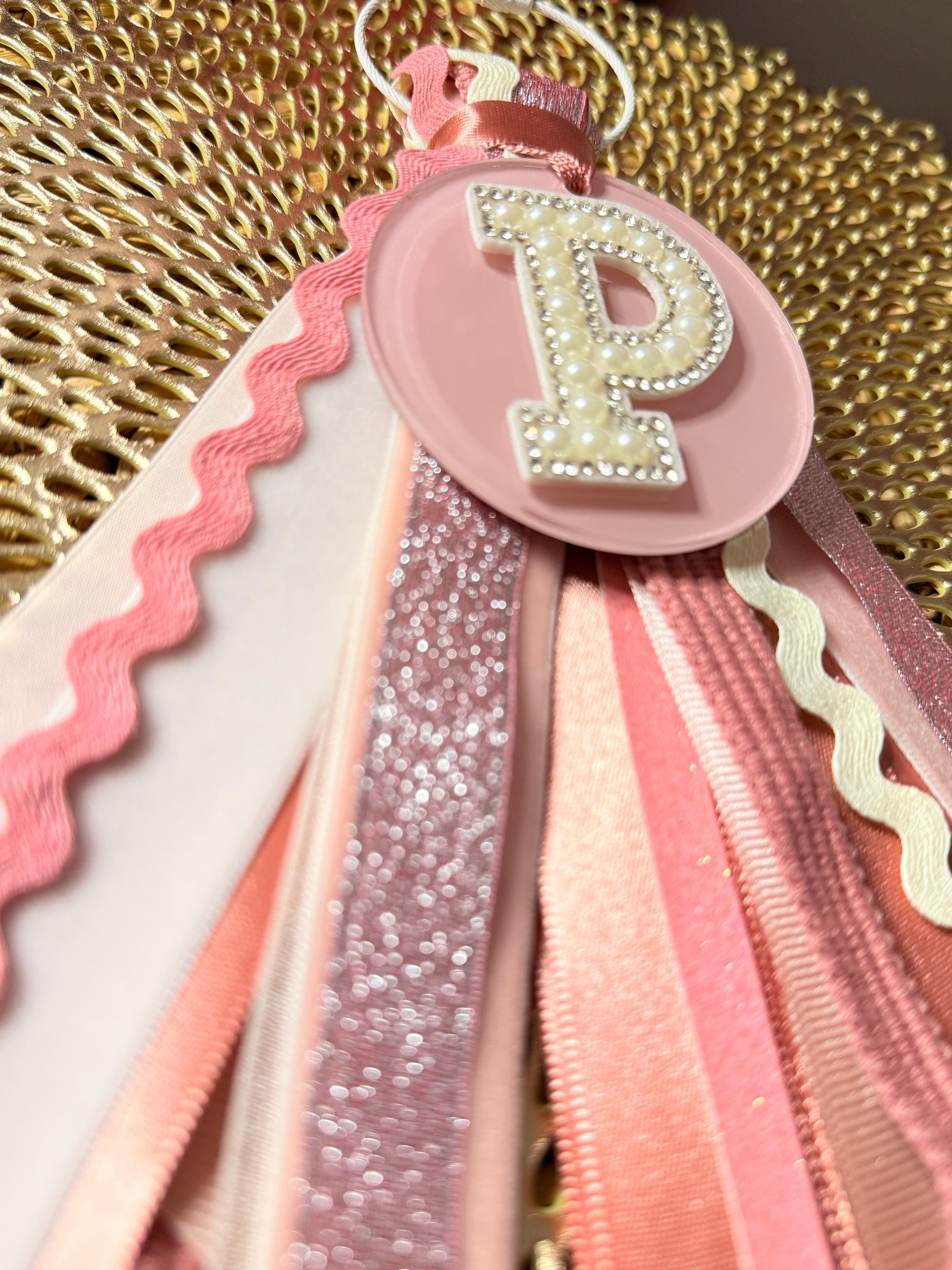 Keychains Custom Ribbons Personalized Ribbon Tassel Keychain | Custom Initial Bag Charm - Etsy