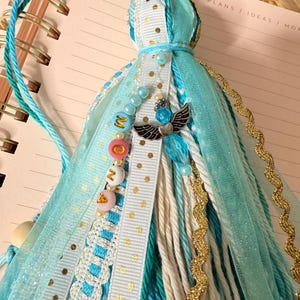 Handmade Beaded Bible Tassel Bookmark with Angel Charm
