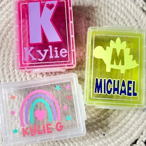 Personalized Crayon Box, Container for crayons, box for crayons, Pencil box, Cute school box, Custom made school box, school supplies, gift