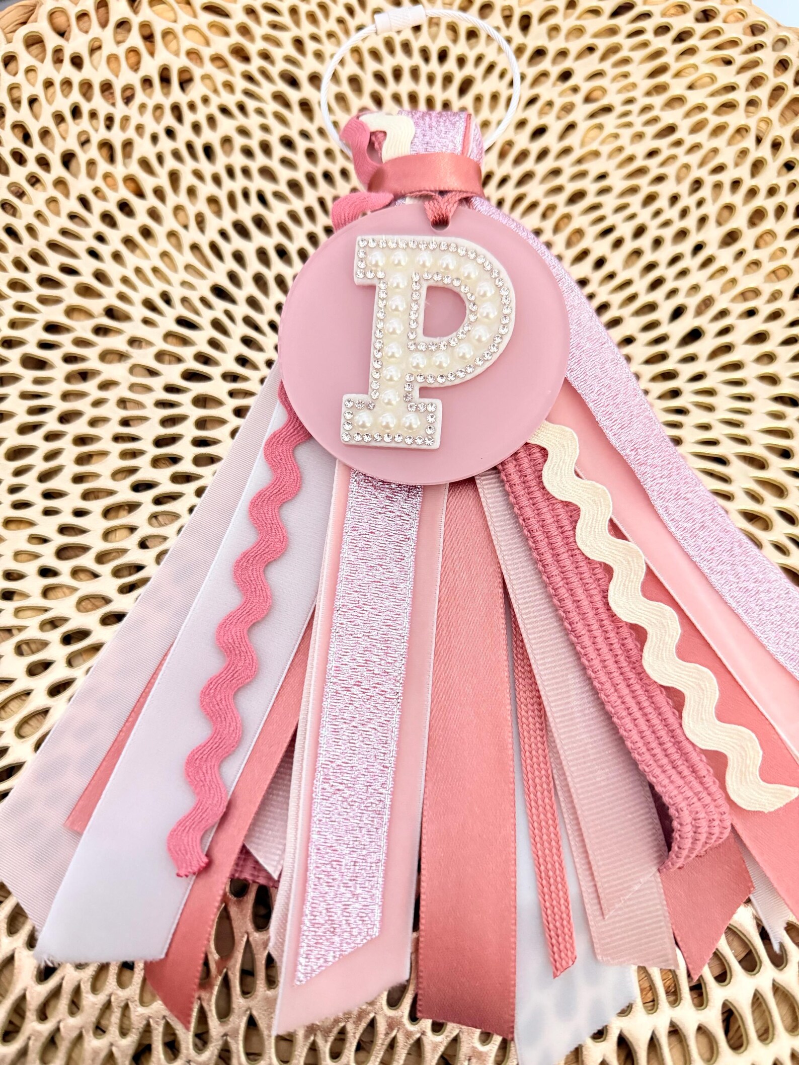 Keychains Custom Ribbons Personalized Ribbon Tassel Keychain | Custom Initial Bag Charm - Etsy